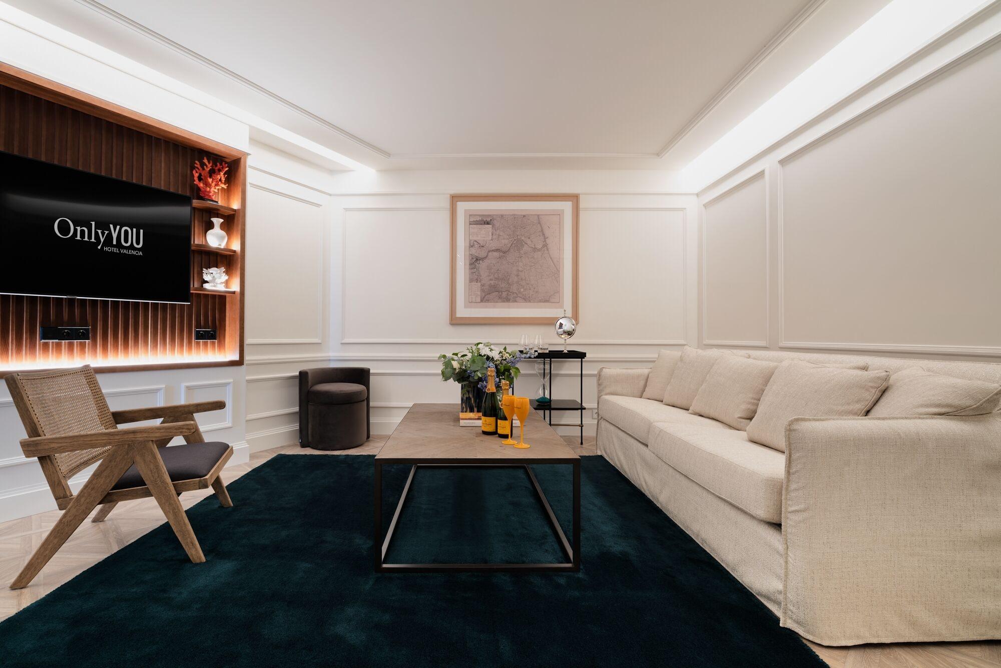 Only You Hotel Valencia Exterior photo The living room of the 2019 presidential suite
